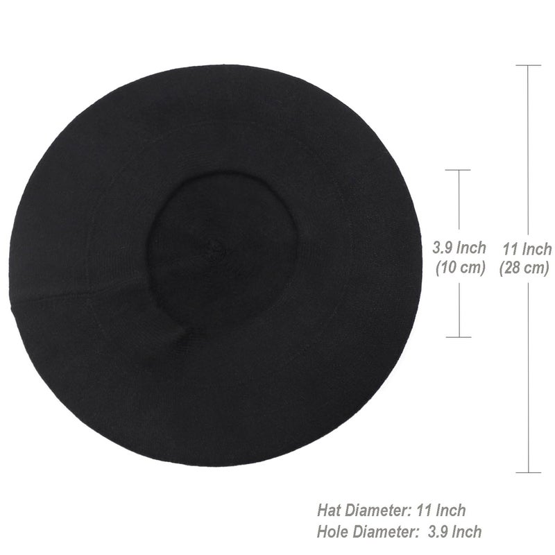 Wheebo French Beret Hat, Reversible Solid Color Beret Cap for Womens Girls Lady Adults (Black) - Image 5